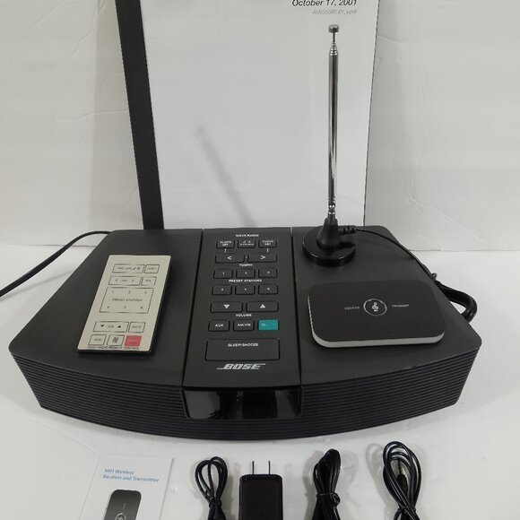 Classic Bose Wave Radio Black with Remote Upgrade Kit FM Antenna, Bluetooth Kit - Picture 7 of 8